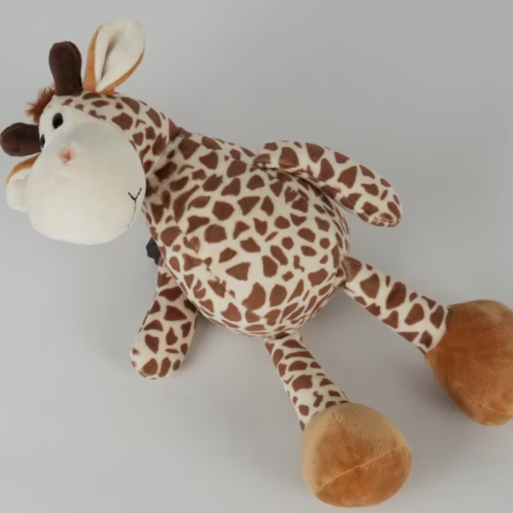 Sit Upright Giraffe Plush Toy in Brown and Cream with Bean Bag to sit upright 8” - Picture 7 of 12